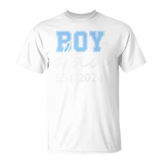 Boy Dad Est 2024 New Daddy Baby Expect First 1St Fathers Day T-Shirt - Seseable