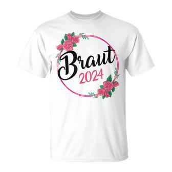 Braut 2024 Für Hochzeit Und Junggesellinnenabschied Jga T-Shirt - Seseable