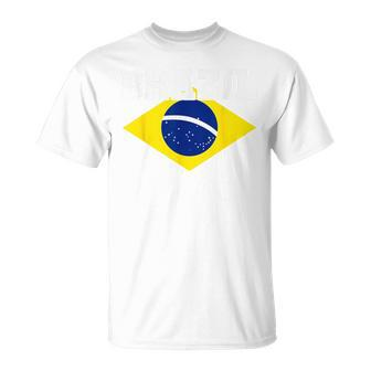 Brazilian Flag Colors National Brasil Brazil T-Shirt - Seseable