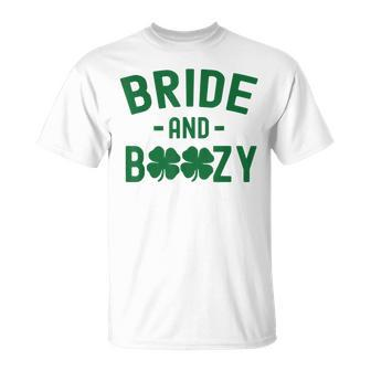 Bride And Boozy Irish St Patrick's Day Shamrocks T-Shirt - Thegiftio UK