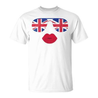 British Sunglasses Lips Flag United Kingdom Flags Uk T-Shirt - Monsterry CA