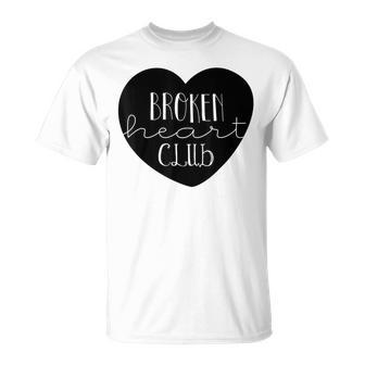 Broken Heart Club Lonely Valentine's Day Apparel T-Shirt - Monsterry