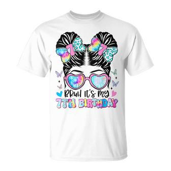 Bruh It's My 7Th Birthday Retro 7 Year Old Birthday 7Yr Girl T-Shirt | Mazezy CA