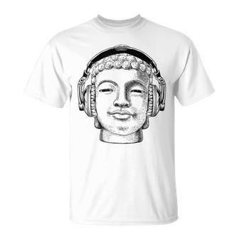 Buddha Vibes Cool Buddha With Headphones Gym Yoga T-Shirt - Monsterry DE