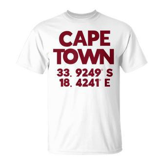 Cape Town Gps Coordinates T-Shirt - Monsterry