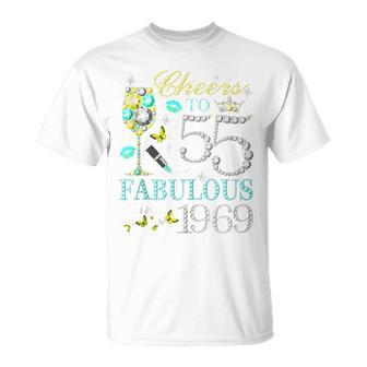Cheers To 55 55Th Birthday Fabulous Since 1969 T-Shirt - Monsterry AU