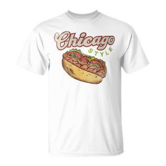 Chicago Hot Dog Hotdog Tourist Summer Souvenir Travel T-Shirt | Mazezy UK