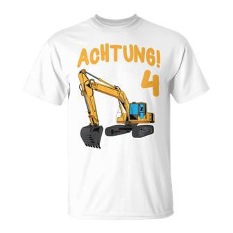 Children's Digger Birthday 'Ich Bin 4 Jahre Bausite' T-Shirt - Seseable