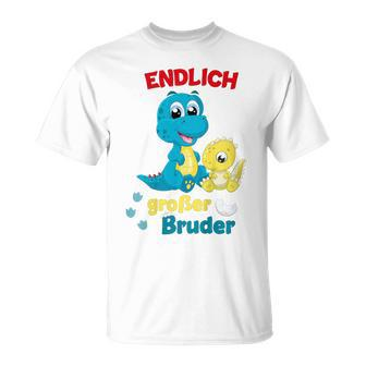 Children's Endlich Großer Bruder 2023 Announce Dino 80 T-Shirt - Seseable