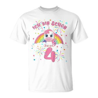Children's Ich Bin Schon 4 Unicorn T-Shirt - Seseable