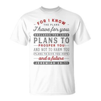 Christian Jeremiah 29 11 Hope Faith Future Bible Verse Quote T-Shirt - Monsterry CA