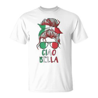 Ciao Bella Italian Flag With Sunglasses T-Shirt - Geschenkecke