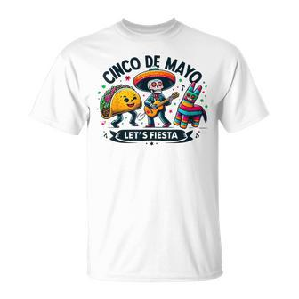 Cinco De Mayo Pinata Taco Sugar Skull Squad Let's Fiesta T-Shirt - Monsterry