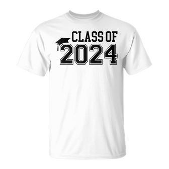 Class Of 2024 High School Senior Graduation Cap Varsity T-Shirt - Monsterry DE
