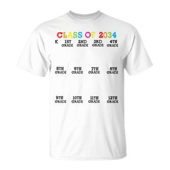 Class Of 2034 Handprint Grow With Me Kindergarten Kid T-Shirt - Monsterry CA