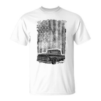 Classic Us Flag Vintage Pickup Truck T-Shirt - Monsterry