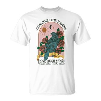 Consider Ravens Christian Bible Verse Faith Retro Religion T-Shirt - Monsterry UK