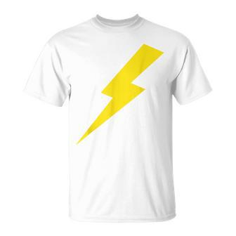 Cool Lightning Bolt Yellow Print T-Shirt - Monsterry