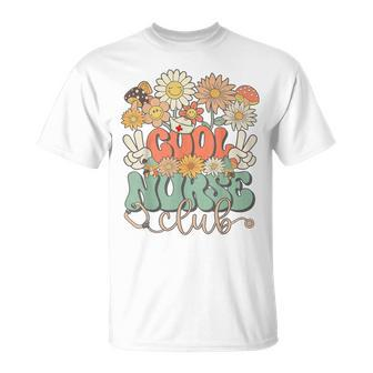 Cool Nurse Club Floral Hippie Groovy Retro Daisy Nurse T-Shirt - Seseable