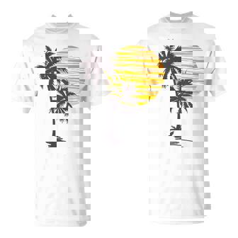 Cool Summer Vacation Sunset Beach Palm Tree T-Shirt - Thegiftio UK