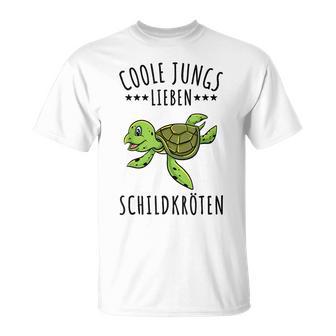 Coole Jungs Lieben Schildkröten Geschenk T-Shirt - Seseable