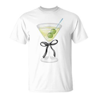Coquette Bow With Martini Coquette Aesthetic T-Shirt - Monsterry AU