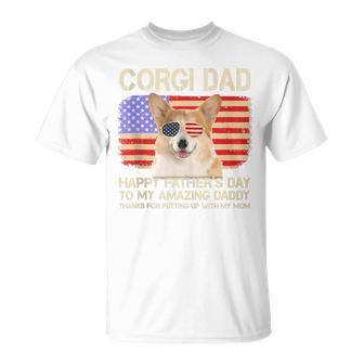 Corgi Dad Happy Fathers Day To My Amazing Daddy Dog T-Shirt - Thegiftio UK