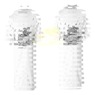Cottagecore Aesthetic Frog & Toad Fishing Cute Frog Vintage T-Shirt | Mazezy