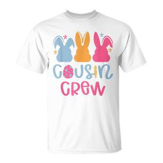 Cousin Crew Cute Bunny Rabbit Matching Easter Day Party T-Shirt | Mazezy