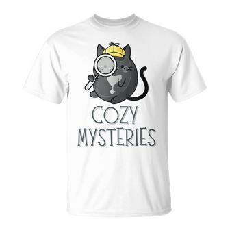 Cozy Mysteries Cute Cat Cozy Murder Mystery Cat Detective T-Shirt - Monsterry