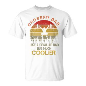 Crossfit Dad Regular Dad But Much Cool Vintage Sunset T-Shirt - Monsterry