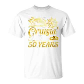 Cruising Through 50 Years 50Th Anniversary Cruise Couple T-Shirt - Monsterry AU