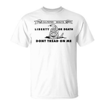 Culpeper Minutemen Flag Don't Tread On Me Liberty Or Death T-Shirt - Monsterry AU