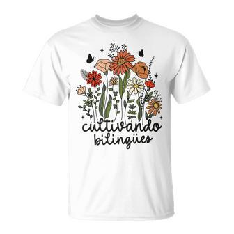 Cultivando Bilingues Dual Language Crew Bilingual Teacher T-Shirt - Monsterry UK