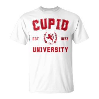 Cupid University College Valentines Day Love Red T-Shirt - Monsterry AU