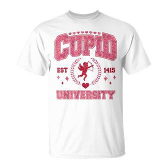 Cupid University Valentine's Day Pink Sweetheart Gf Bf Women T-Shirt - Monsterry