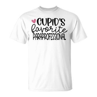 Cupids Favorite Paraprofessional Valentines Day Para Teacher T-Shirt - Seseable