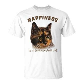 Cute Calico Cat Happiness Is A Tortoiseshell Cat T-Shirt - Monsterry DE