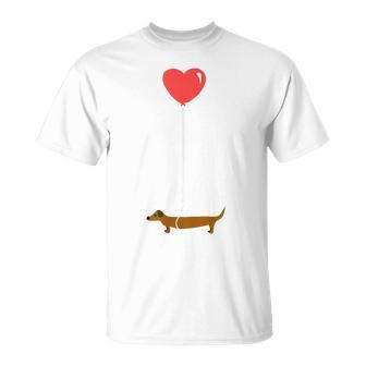 Cute Dachshund Weenie Love Balloon Dog Lover T-Shirt - Monsterry
