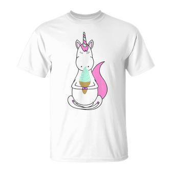 Cute Summer Unicorn Magic Ice Cream Mint & Pink S500036 T-Shirt - Monsterry DE