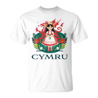 Cymru Wales Red Welsh Dragon Girls T-Shirt - Thegiftio UK