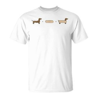 Dachshund Hot Dog Buns Minimalist Pun Joke Dachshund Owner T-Shirt - Monsterry AU