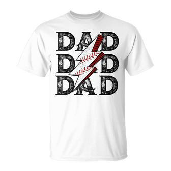 Dad Baseball Ball Vinatge Fathers Day Husband From Wife Son T-Shirt - Thegiftio UK