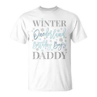 Daddy Blue Winter Onederland Baby Boy 1St Birthday Matching T-Shirt - Monsterry