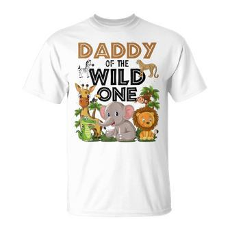 Daddy Of The Wild One Birthday 1St Safari Jungle Family T-Shirt - Monsterry