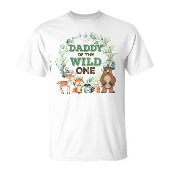 Daddy Of The Wild One Birthday Woodland Safari Jungle T-Shirt - Monsterry