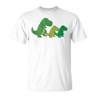 Daddysaurus Dad Fathers Day T Rex Dinosaur T-Shirt - Seseable