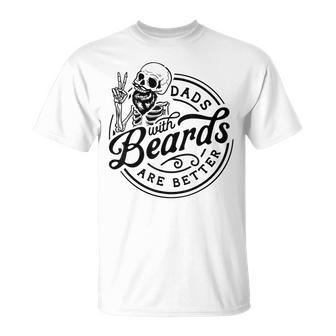 Dad's With Beards Are Better Skeleton Men's Fathers Day T-Shirt - Thegiftio UK