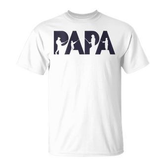 Damen Fisherman Papa Fisher Dad Angelnater Geschenk Mit-Ausschnitt T-Shirt - Geschenkecke