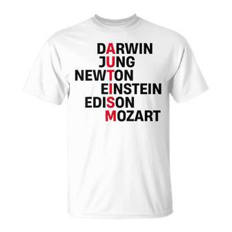 Darwin Jung Newton Einstein Edison Mozart Autism Awareness T-Shirt | Mazezy